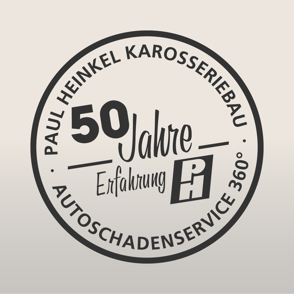 50 Jahre Symbol Signet Logo Batch Paul Heinkel Karosseriebau